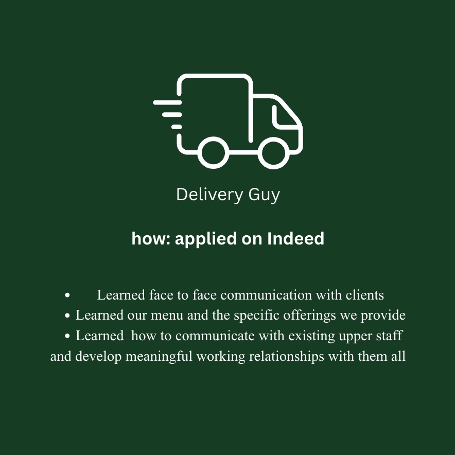 Slide: Delivery Guy, applied on Indeed